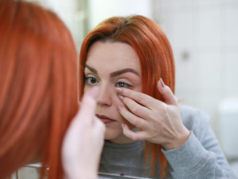 woman wearing lenses