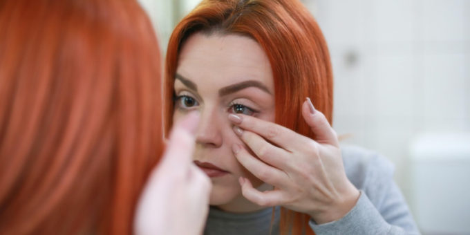 woman wearing lenses